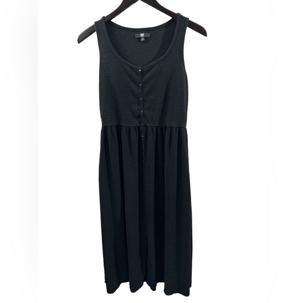 Frye Ladies Button Front Midi Dress Size XS Black Summer Travel Normcore staple